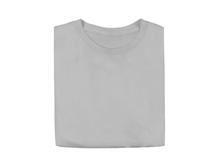 Isolated fold gray blank fold T-shirt product for design concept mock up.