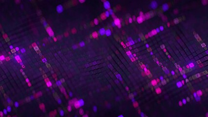 Digital code machine language visualization. Seamless loop 3D animation