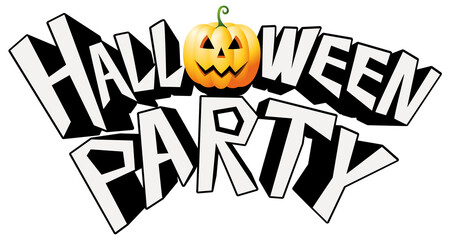 Sticker - Halloween Party lettering - transparent background