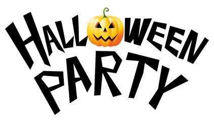 Sticker - Halloween Party lettering - transparent background