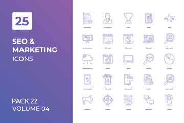 Seo and marketing icons collection. Set vector line with elements for mobile concepts and web apps. Collection modern icons.