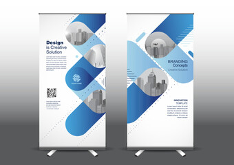 Wall Mural - RollUp template vector illustration, Designed for style applied to the expo. Publicity banners, business model vertical.