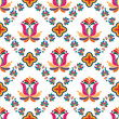 Ikat ethnic seamless pattern decoration design. Aztec fabric carpet boho mandalas textile home decor wallpaper. Tribal native motif Hungarian polish Moravian folk American traditional embroidery 