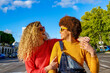 © Westend61 - Happy lesbian couple wearing sunglasses on sunny day