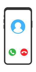 Poster - Incoming call. Smartphone with call screen. Vector stock illustration.