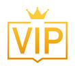 Golden symbol of exclusivity, the label VIP with glitter. Very important person - VIP icon on dark background Sign of exclusivity with bright, Golden glow. Vector stock illustration.