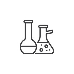 Laboratory glassware line icon