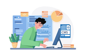 engineer it specialist programmer man work at home