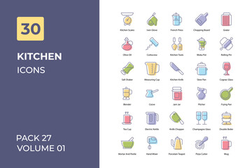 Kitchen icons collection. Set contains such Icons as bottle, cook, cooking, cup, drink, food, and more