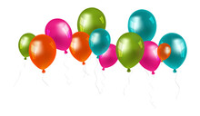 Colourful Balloons. Birthday Celebration Party. Transparent PNG.