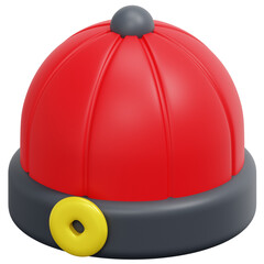 Sticker - chinese hat 3d render icon illustration