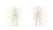 Explosion De Cotillons Sur Fond Blanc / Transparent - Rendu 3D	
