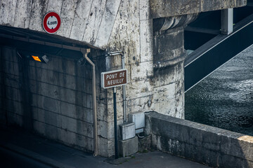 Wall Mural - Pont de Neuilly bridge street sign in Neuilly sur Seine, France