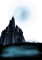 Wall Mural - Spooky Scary Haunted Castle Background Concept