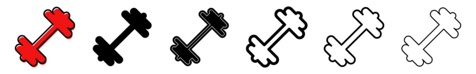 Wall Mural - dumbbell icon. set of different icons of dumbbell. vector illustration. dumbbells for a sports hall.