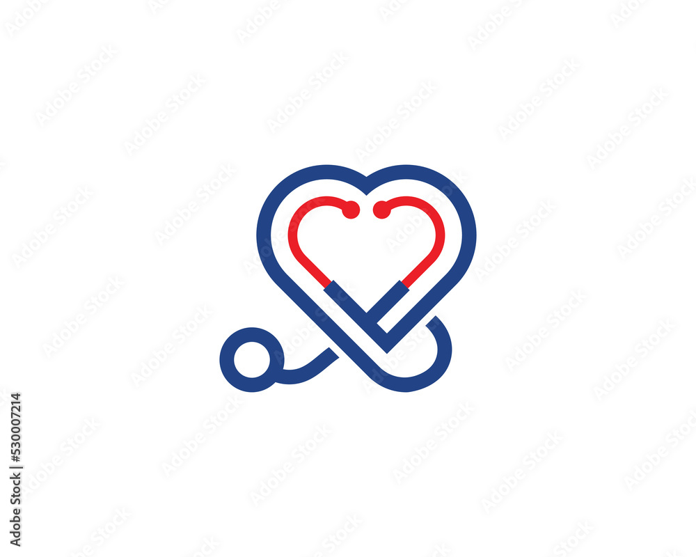 Heart with Medical Stethoscope logo Logo Concept sign icon symbol ...