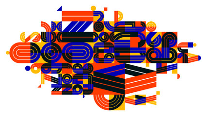 Wall Mural - abstract geometric composition vector design, colorful abstraction isolated on white, modern style s