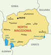 Republic of North Macedonia -  vector map
