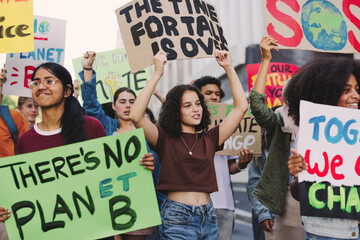 Generation Z youngsters marching against global warming