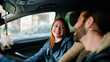 © Krakenimages.com - Man and woman couple smiling confident driving car at street