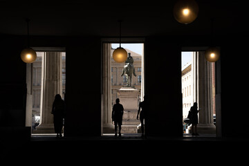 Backlight and silhouettes in the city of Genoa