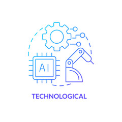 Wall Mural - technological blue gradient concept icon. industry digitization and development. pestle analysis abs