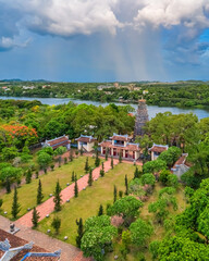 The Thien Mu Pagoda is one of the ancient pagoda in Hue city.It is located on the banks of the Perfume River in Vietnam's historic city of Hue. Thien Mu Pagoda can be reached either by car or by boat