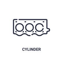 Cylinder Icon From Car Engine Collection.Icons Such As Equipment, Metal Icons. Simple Thin Line Icon Vector Illustration.