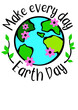 © Party Season - Make every day Earth day quote Ecology logo clipart Green world