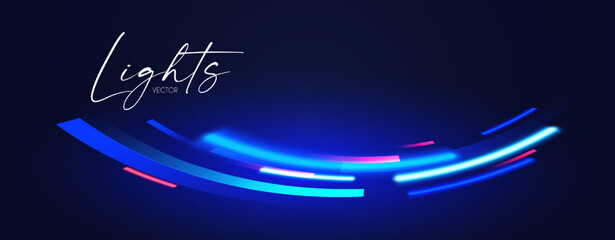 Wall Mural - Motion light effect. Shining neon magic background and liquid speed light
