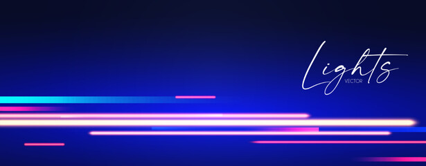 Wall Mural - Motion light effect. Shining neon magic background and liquid speed light