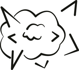 Wall Mural - explosion doodles. doodle smoke trail