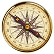 Compass with windrose isolated, retro 3d icon design.
