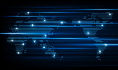 Wall Mural - abstract light out technology background hitech communication concept innovation send for planet ear