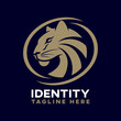 Modern royal panther in circle logo