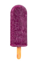 Fruit popsicle / ice cream stick on purple and pink / Strawberry popsicle / isolated