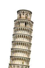 Leaning Tower Of Pisa In Tuscany, Italy Isolated On Transparent Background