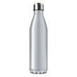 Blank metal insulated water bottle vector mockup. Reusable stainless steel travel sport flask isolated on white background mock-up