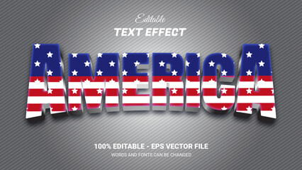 Wall Mural - america editable 3d text effect