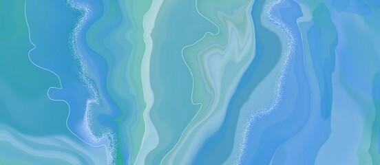 Poster - abstract blue background with waves