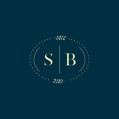 Wall Mural - SB simple and timeless initial logo design