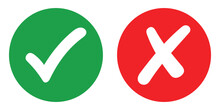Yes Tick And No Cross Buttons Vector