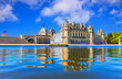 Chantilly Castle (Chateau de Chantilly) View of the northwest facade. Picardie, France.