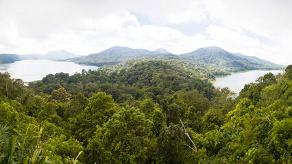 Wall Mural - Lakes Buyan and Tamblingan on Bali island, Indonesia