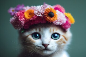  cat with flower