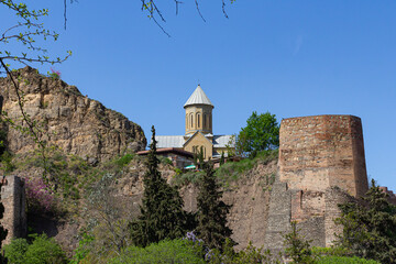 Wall Mural - Church of St. Nicholas on the territory of Narikala fortress in Tbilisi. Georgia country