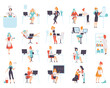 © topvectors - Work and Career with Woman Having Different Profession Performing Her Duty Big Vector Set