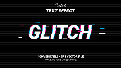 Wall Mural - glitch editable text effect