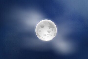 Wall Mural - magical nighttime sky with full moon.