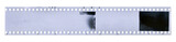Fototapeta  - Strip of old celluloid film with dust and scratches on transparent background